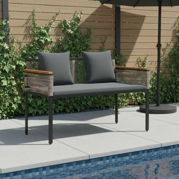 Bancă de exterior cu pernă Gri și gri închis 117 x 54 x 74.5 cm - WALTI WALTI