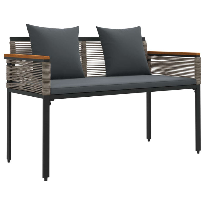 Bancă de exterior cu pernă Gri și gri închis 117 x 54 x 74.5 cm - WALTI WALTI