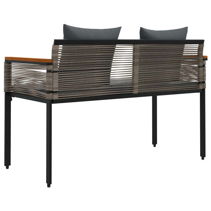 Bancă de exterior cu pernă Gri și gri închis 117 x 54 x 74.5 cm - WALTI WALTI