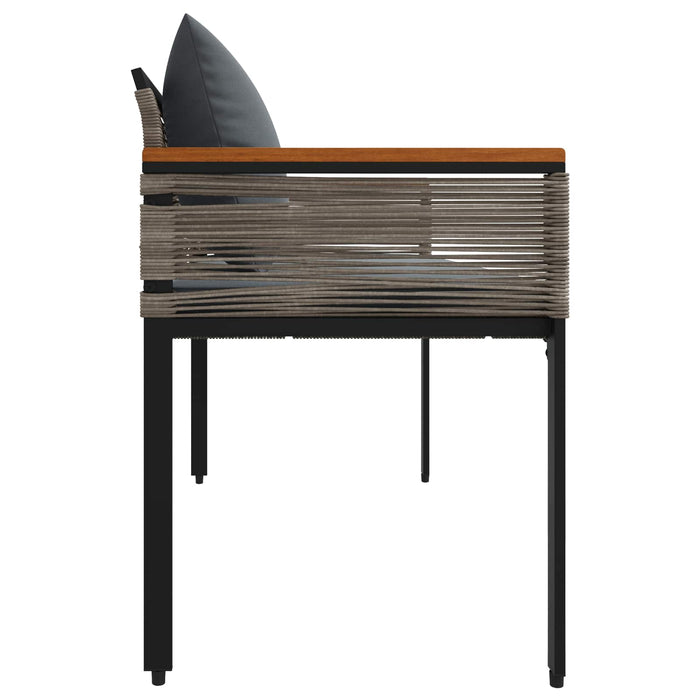 Bancă de exterior cu pernă Gri și gri închis 117 x 54 x 74.5 cm - WALTI WALTI