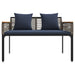 Bancă de exterior Gri și albastru marin 117 x 54 x 74.5 cm - WALTI WALTI