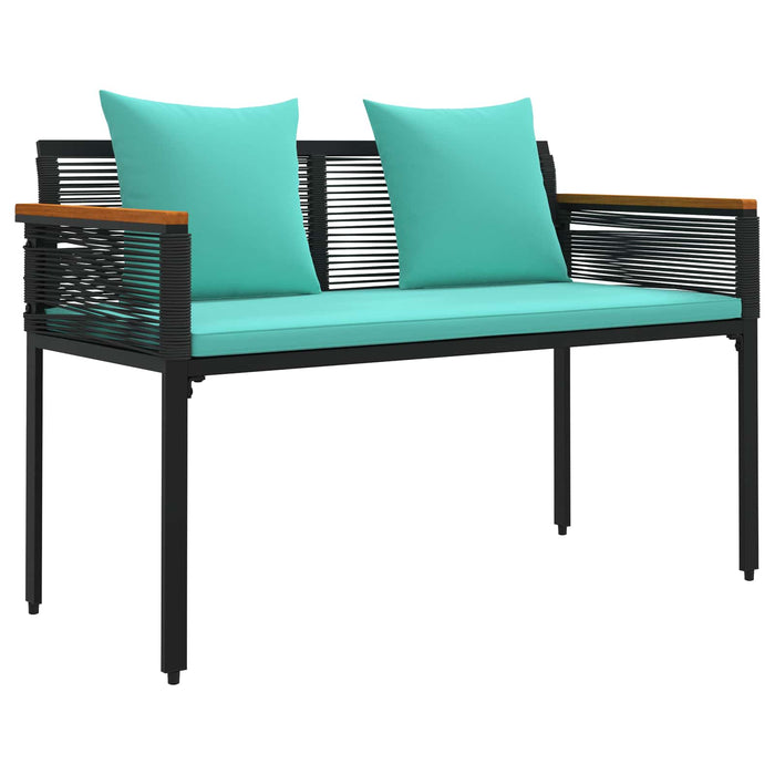 Bancă de exterior Negru și Turcoaz 117 x 54 x 74.5 cm poliratan - WALTI WALTI
