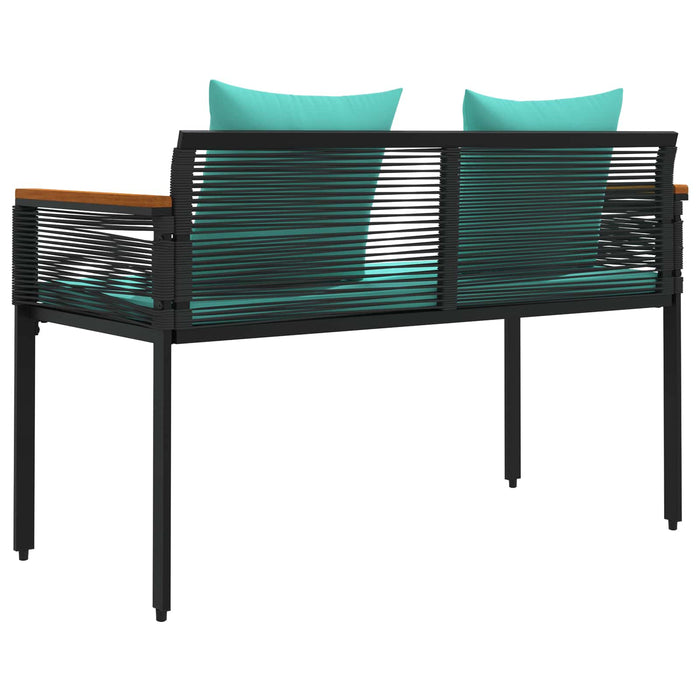 Bancă de exterior Negru și Turcoaz 117 x 54 x 74.5 cm poliratan - WALTI WALTI
