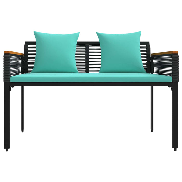 Bancă de exterior Negru și Turcoaz 117 x 54 x 74.5 cm poliratan - WALTI WALTI