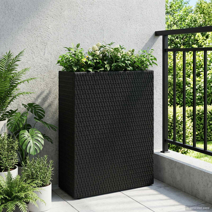 Ghiveci înalt Negru 55 x 22 x 70 cm poliratan WALTI
