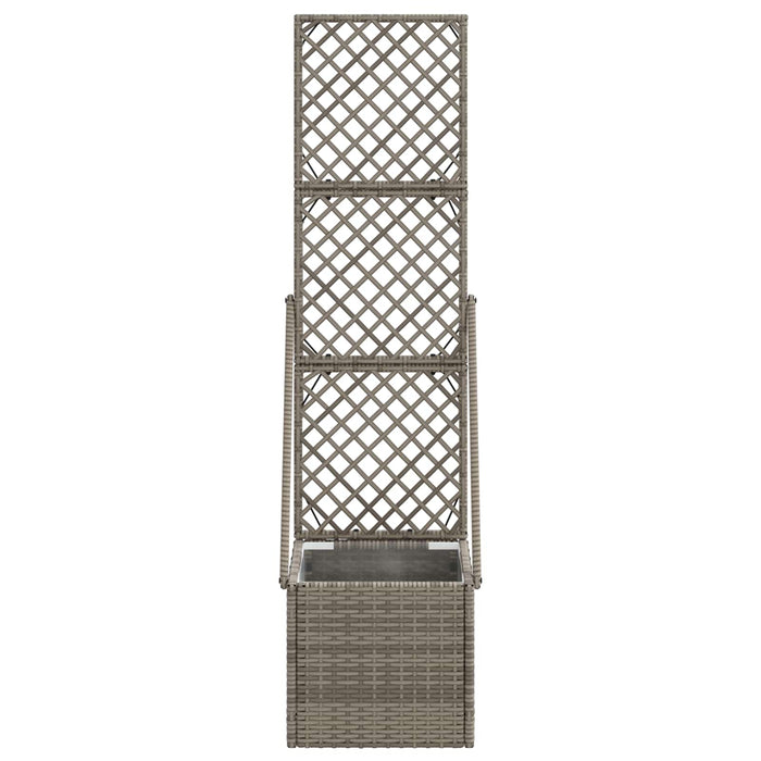 Ghiveci de grădină cu trellis Gri 35 x 30 x 135 cm poliratan WALTI