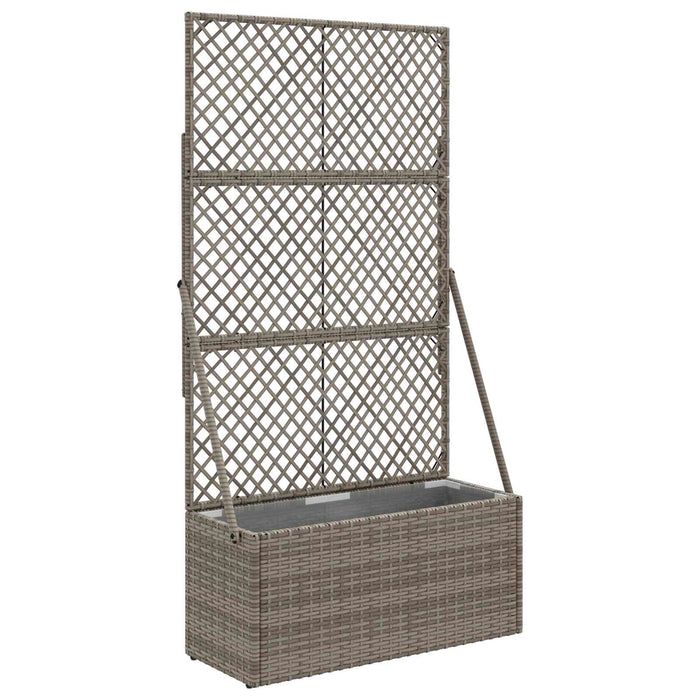 Ghiveci de grădină cu trellis Gri 70 x 30 x 135 cm poliratan WALTI
