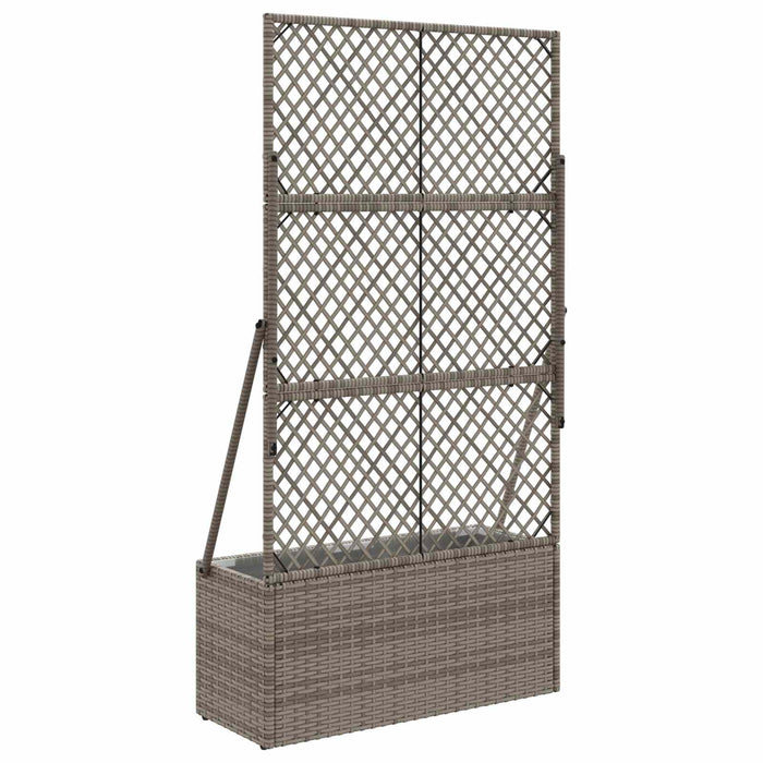 Ghiveci de grădină cu trellis Gri 70 x 30 x 135 cm poliratan WALTI
