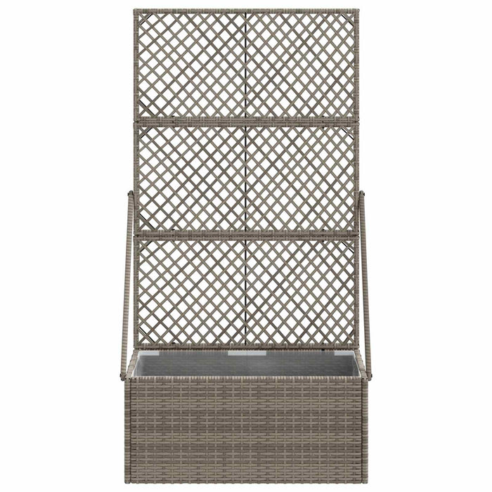 Ghiveci de grădină cu trellis Gri 70 x 30 x 135 cm poliratan WALTI