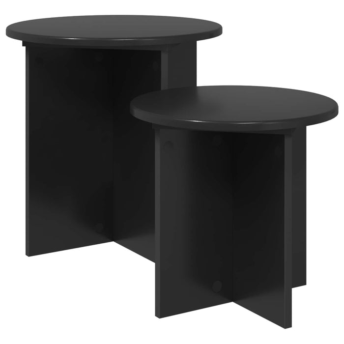 Set măsuțe laterale 2 pcs Stejar Negru Lemn prelucrat - WALTI WALTI
