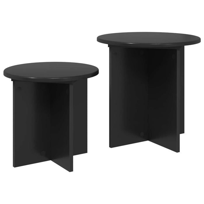 Set măsuțe laterale 2 pcs Stejar Negru Lemn prelucrat - WALTI WALTI