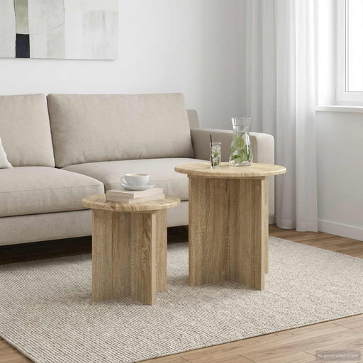 Set măsuțe laterale 2 pcs Stejar Sonoma Lemn prelucrat - WALTI WALTI
