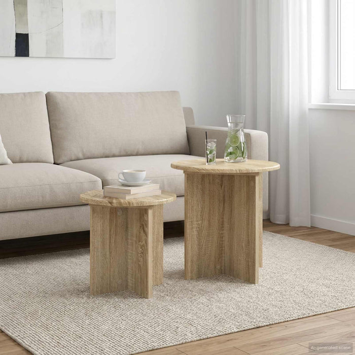 Set măsuțe laterale 2 pcs Stejar Sonoma Lemn prelucrat - WALTI WALTI