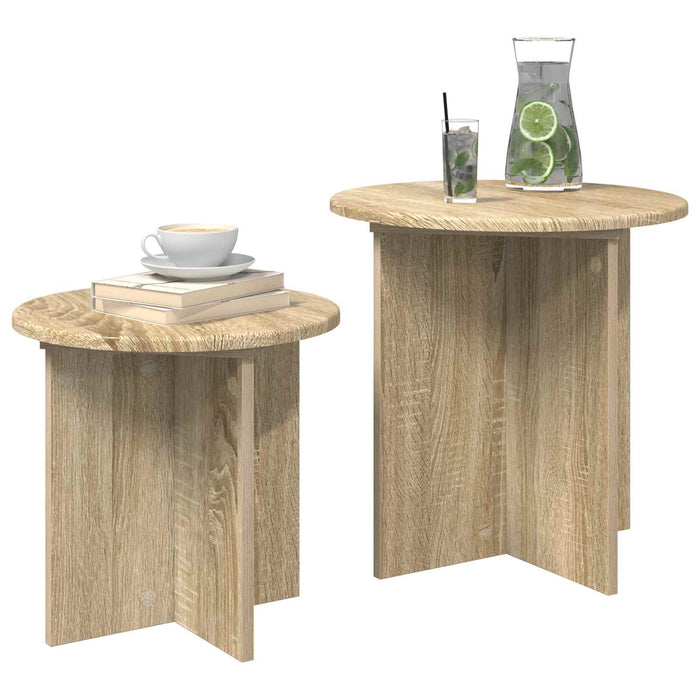 Set măsuțe laterale 2 pcs Stejar Sonoma Lemn prelucrat - WALTI WALTI