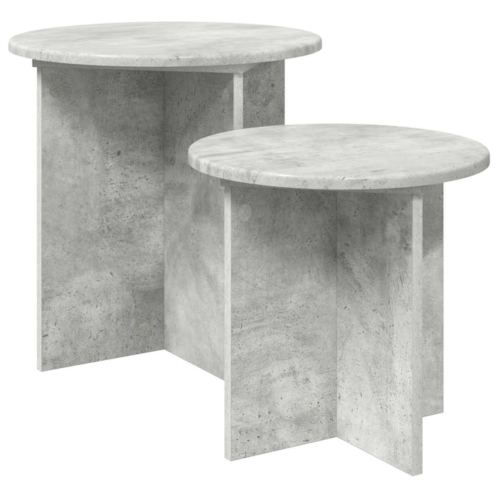 Set măsuțe laterale 2 pcs Gri Beton Lemn prelucrat - WALTI WALTI