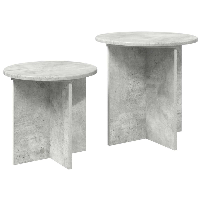 Set măsuțe laterale 2 pcs Gri Beton Lemn prelucrat - WALTI WALTI
