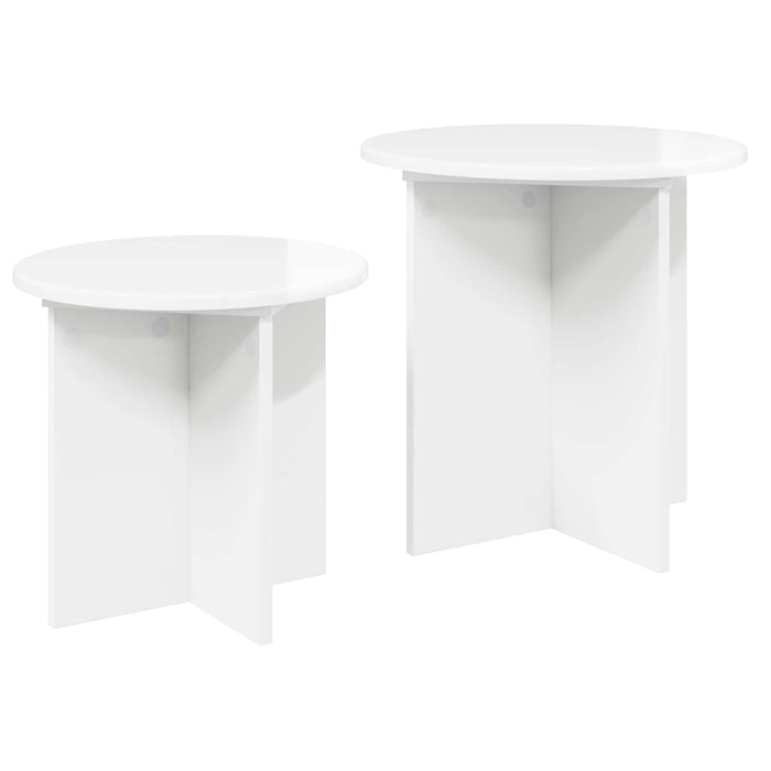 Set măsuțe laterale 2 pcs Alb foarte lucios Lemn prelucrat - WALTI WALTI