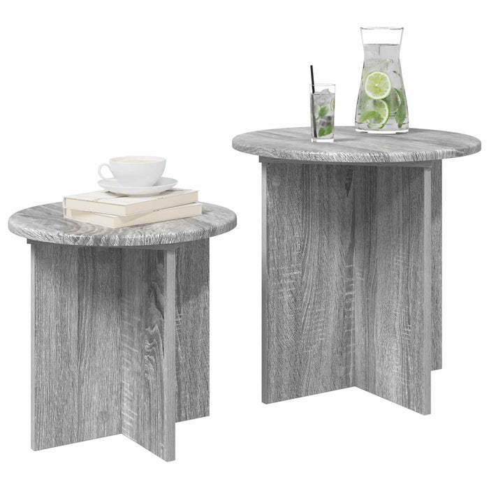 Set măsuțe laterale 2 pcs Sonoma gri Lemn prelucrat - WALTI WALTI