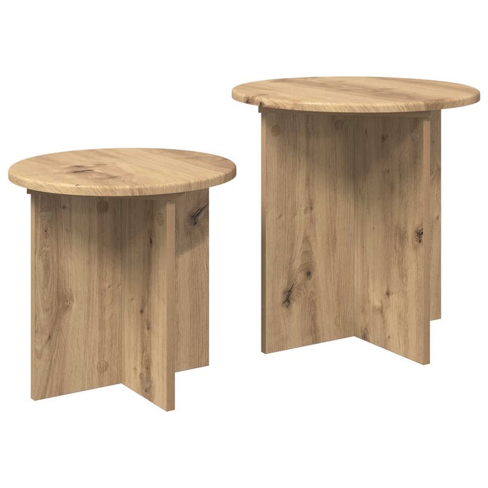 Set măsuțe laterale 2 pcs Stejar Artizanal Lemn prelucrat - WALTI WALTI