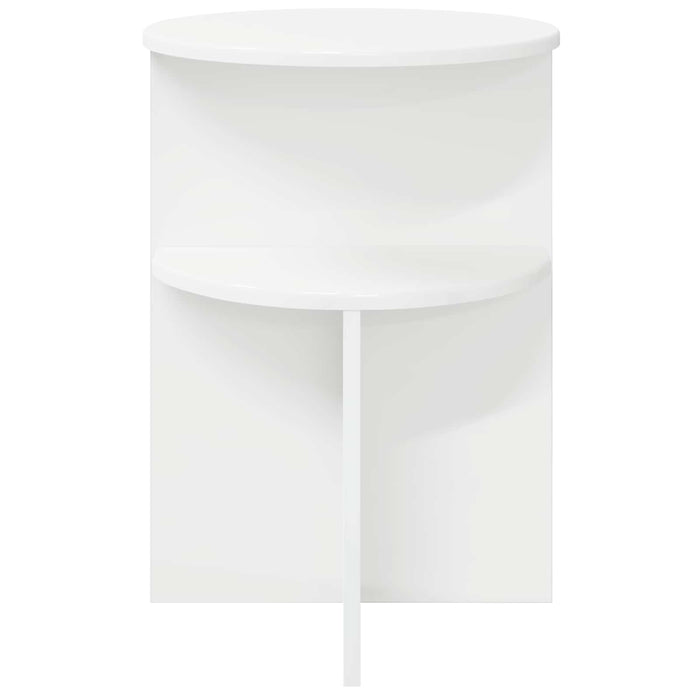 Masă laterală cu depozitare Alb Ø 39,5 x 55 cm Lemn prelucrat - WALTI WALTI