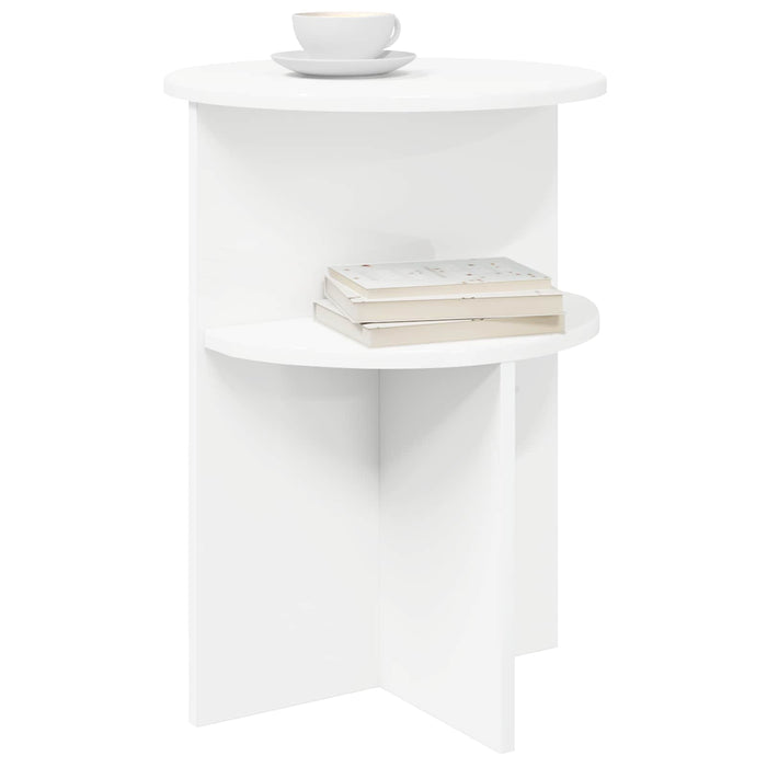 Masă laterală cu depozitare Alb Ø 39,5 x 55 cm Lemn prelucrat - WALTI WALTI
