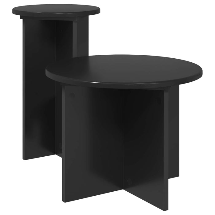 Set măsuțe laterale 2 pcs Stejar Negru Lemn prelucrat - WALTI WALTI