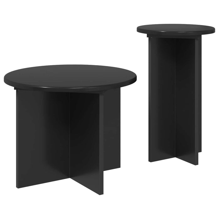 Set măsuțe laterale 2 pcs Stejar Negru Lemn prelucrat - WALTI WALTI