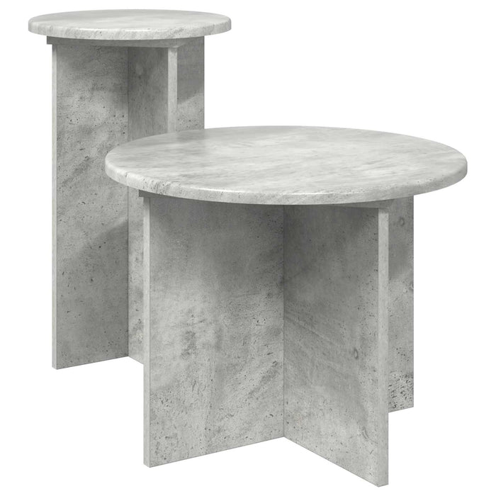 Set măsuțe laterale 2 pcs Gri Beton Lemn prelucrat - WALTI WALTI