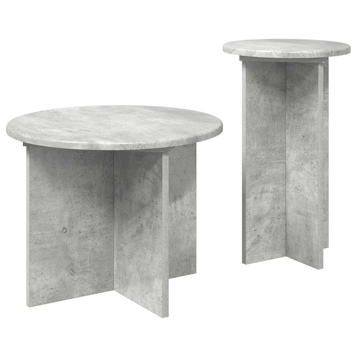Set măsuțe laterale 2 pcs Gri Beton Lemn prelucrat - WALTI WALTI