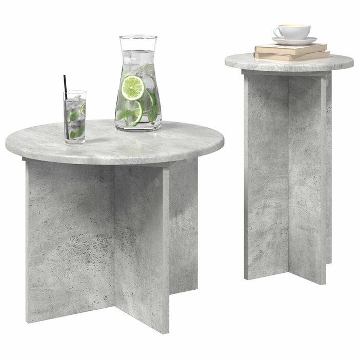 Set măsuțe laterale 2 pcs Gri Beton Lemn prelucrat - WALTI WALTI
