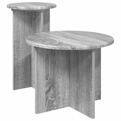 Set măsuțe laterale 2 pcs Sonoma gri Lemn prelucrat - WALTI WALTI