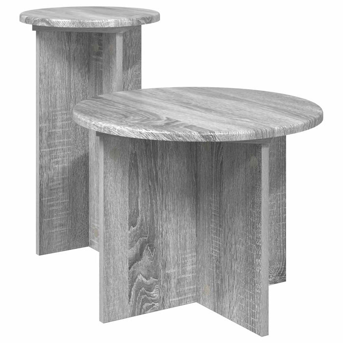 Set măsuțe laterale 2 pcs Sonoma gri Lemn prelucrat - WALTI WALTI