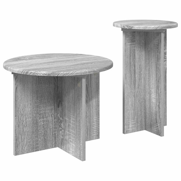 Set măsuțe laterale 2 pcs Sonoma gri Lemn prelucrat - WALTI WALTI