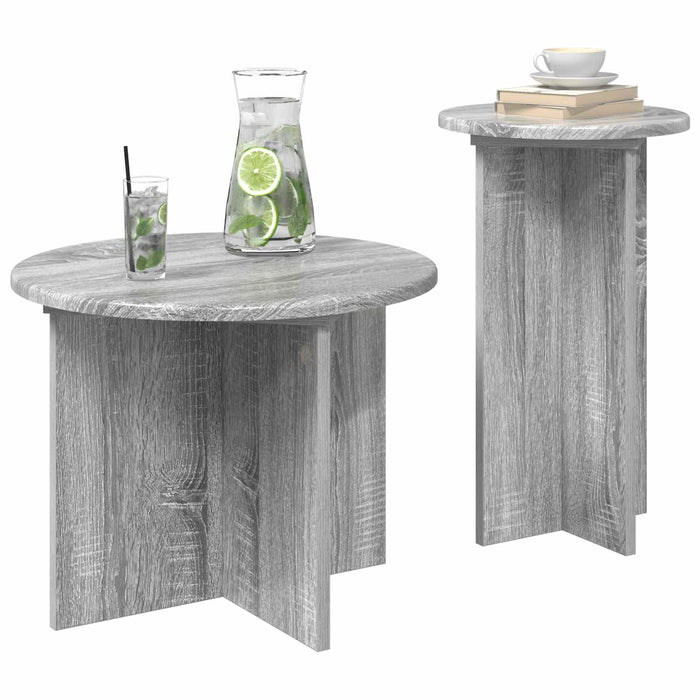 Set măsuțe laterale 2 pcs Sonoma gri Lemn prelucrat - WALTI WALTI