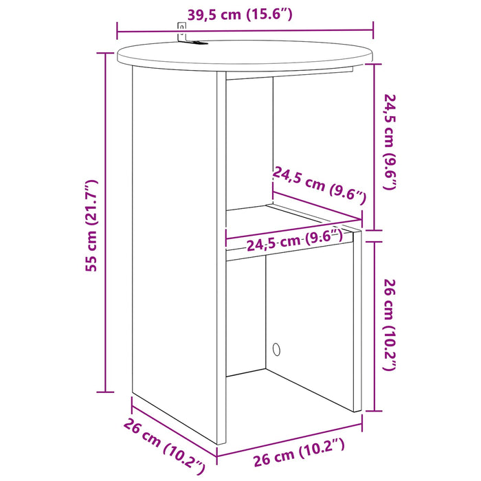 Masă laterală Lemn vechi Ø 39,5 x 55 cm Lemn prelucrat - WALTI WALTI