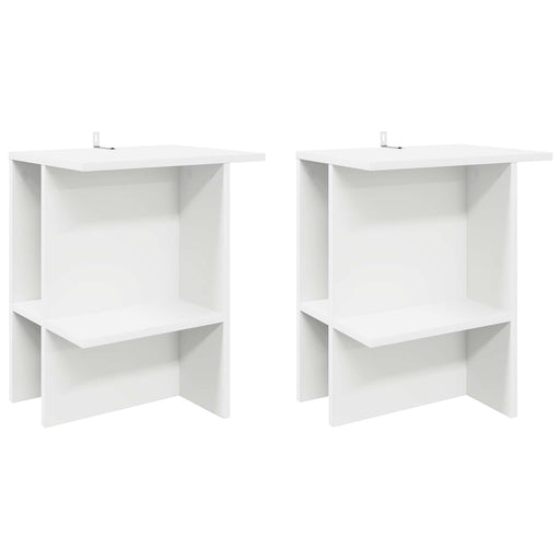 Masă de cafea 2 pcs Alb 40 x 30 x 49 cm Lemn prelucrat - WALTI WALTI