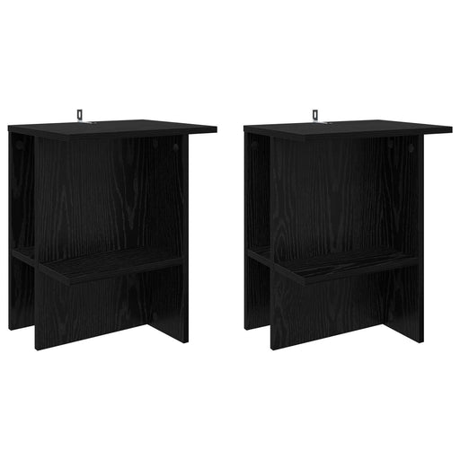 Masă de cafea 2 pcs Stejar Negru 40 x 30 x 49 cm Lemn prelucrat - WALTI WALTI