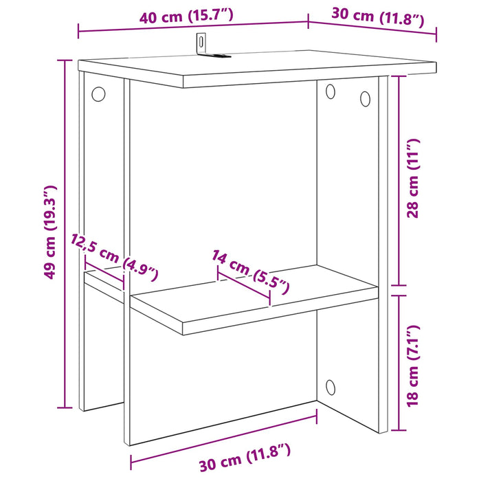 Masă de cafea 2 pcs Stejar Negru 40 x 30 x 49 cm Lemn prelucrat - WALTI WALTI