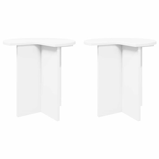 Masă laterală 2 pcs Alb Ø 39 x 38 cm Lemn prelucrat - WALTI WALTI