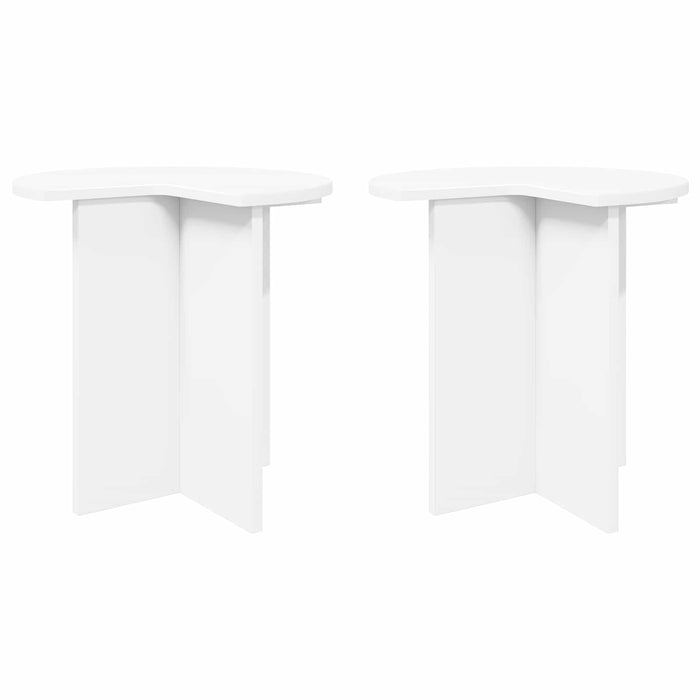 Masă laterală 2 pcs Alb Ø 39 x 38 cm Lemn prelucrat - WALTI WALTI