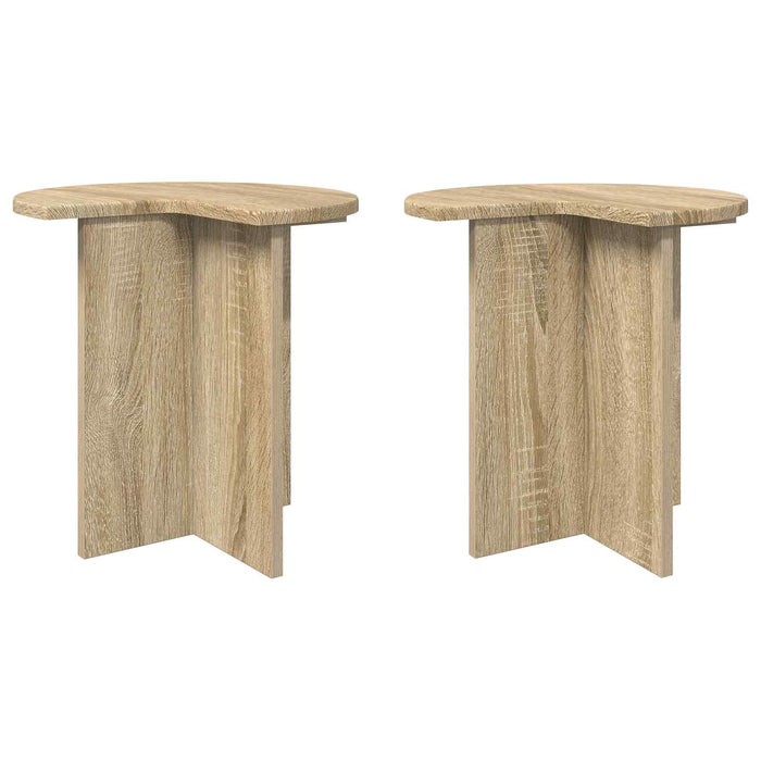Masă laterală 2 pcs Stejar Sonoma Ø 39 x 38 cm Lemn prelucrat - WALTI WALTI