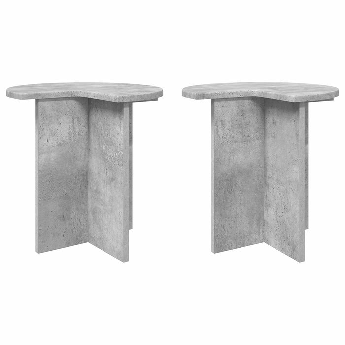 Masă laterală 2 pcs Gri Beton Ø 39 x 38 cm Lemn prelucrat - WALTI WALTI