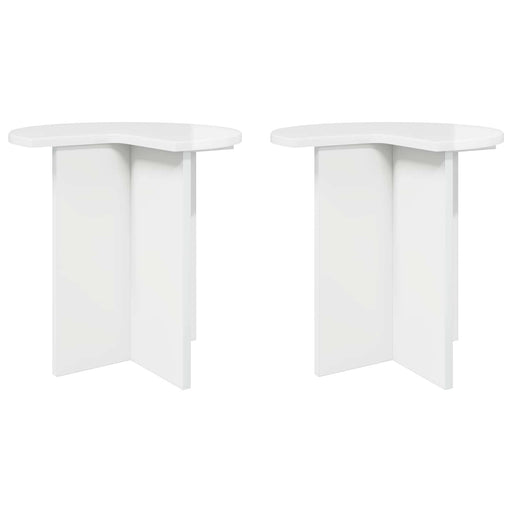 Masă laterală 2 pcs Alb foarte lucios Ø 39 x 38 cm - WALTI WALTI