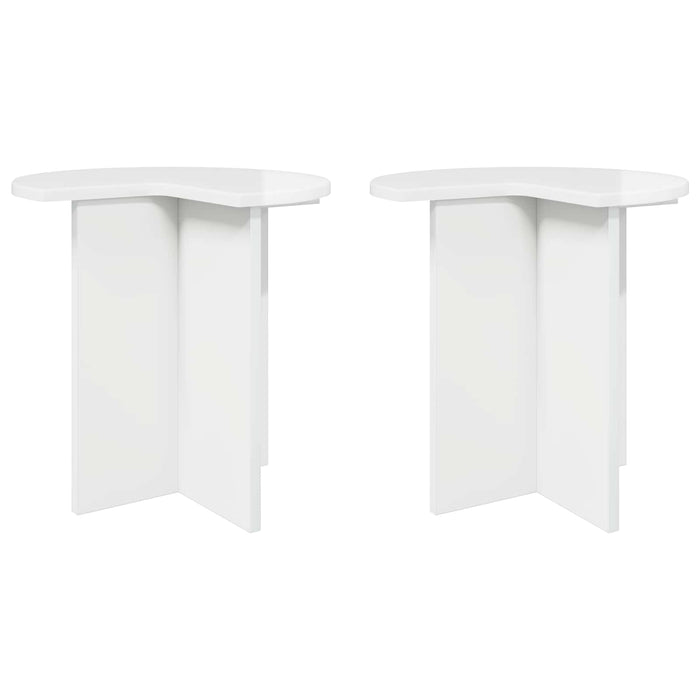 Masă laterală 2 pcs Alb foarte lucios Ø 39 x 38 cm - WALTI WALTI