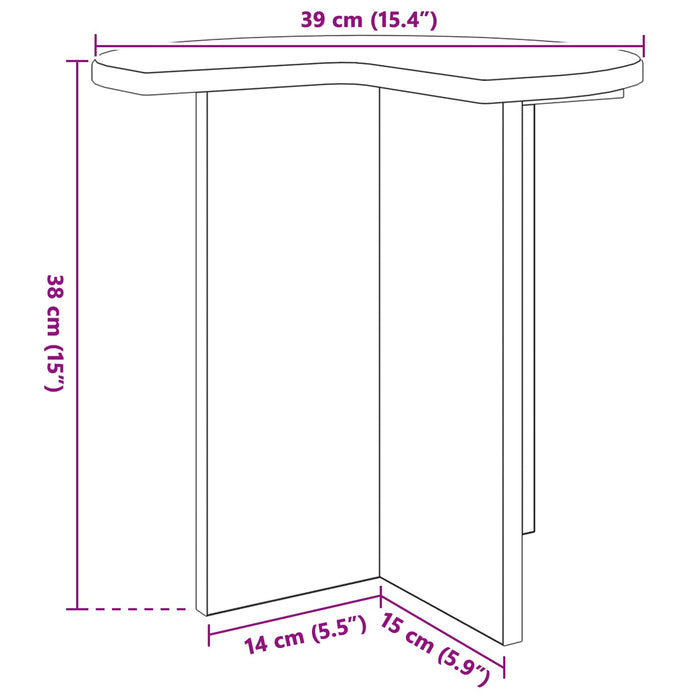 Masă laterală Stejar fumuriu Ø 39 x 38 cm Lemn prelucrat - WALTI WALTI