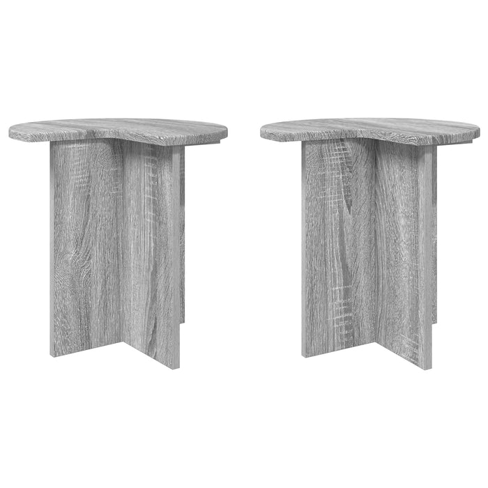 Masă laterală 2 pcs Sonoma gri Ø 39 x 38 cm Lemn prelucrat - WALTI WALTI