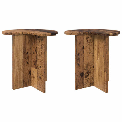 Masă laterală 2 pcs Lemn vechi Ø 39 x 38 cm Lemn prelucrat - WALTI WALTI