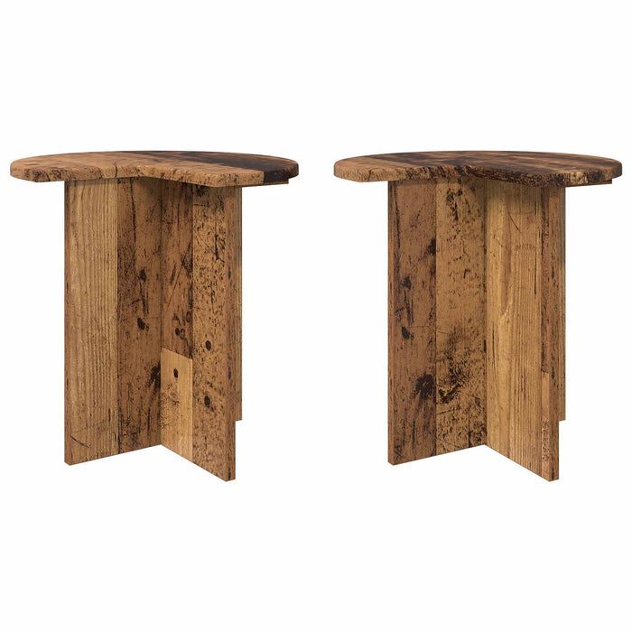 Masă laterală 2 pcs Lemn vechi Ø 39 x 38 cm Lemn prelucrat - WALTI WALTI