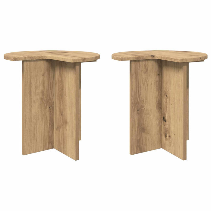 Masă laterală cu depozitare 2 pcs Stejar Artizanal Ø 39 x 38 cm - WALTI WALTI