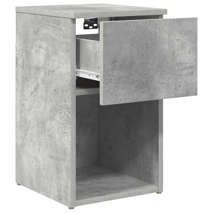Dulap de pat Gri Beton 29 x 31,5 x 49 cm Lemn prelucrat - WALTI WALTI